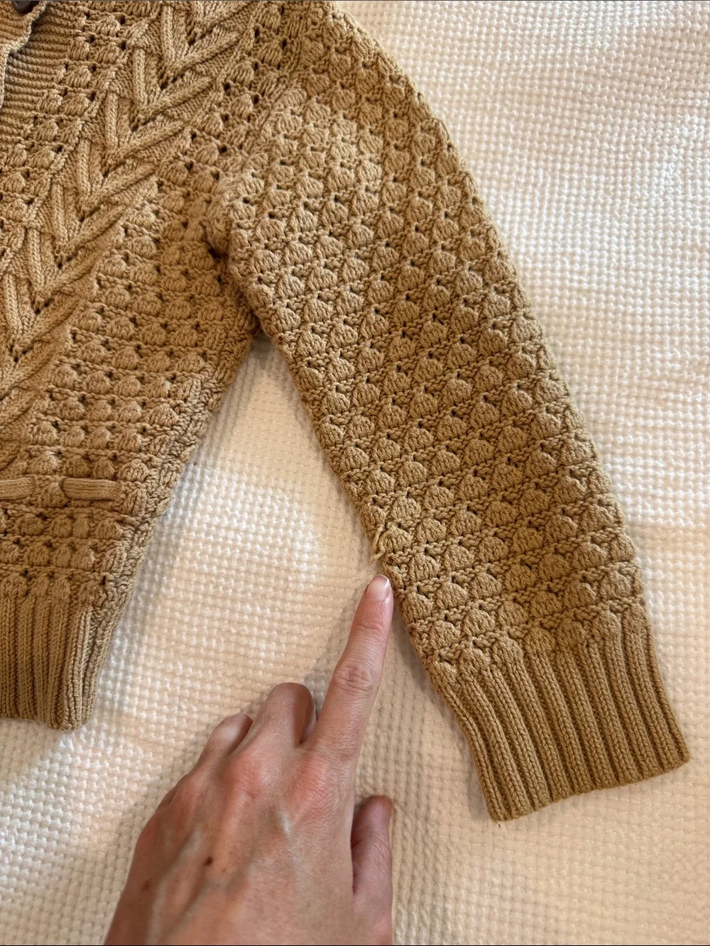 GAP Tan Knit Button-Up Sweater